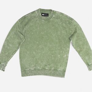 Premium Chemistry Sage Green Relaxed Fit Crewneck Sweatshirt Mineral Wash